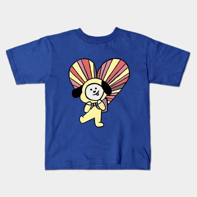 Chimmy With Heart Parachute Inspired Kawaii Street Art Graffiti Weathered Edit Kids T-Shirt by Maries Papier Bleu